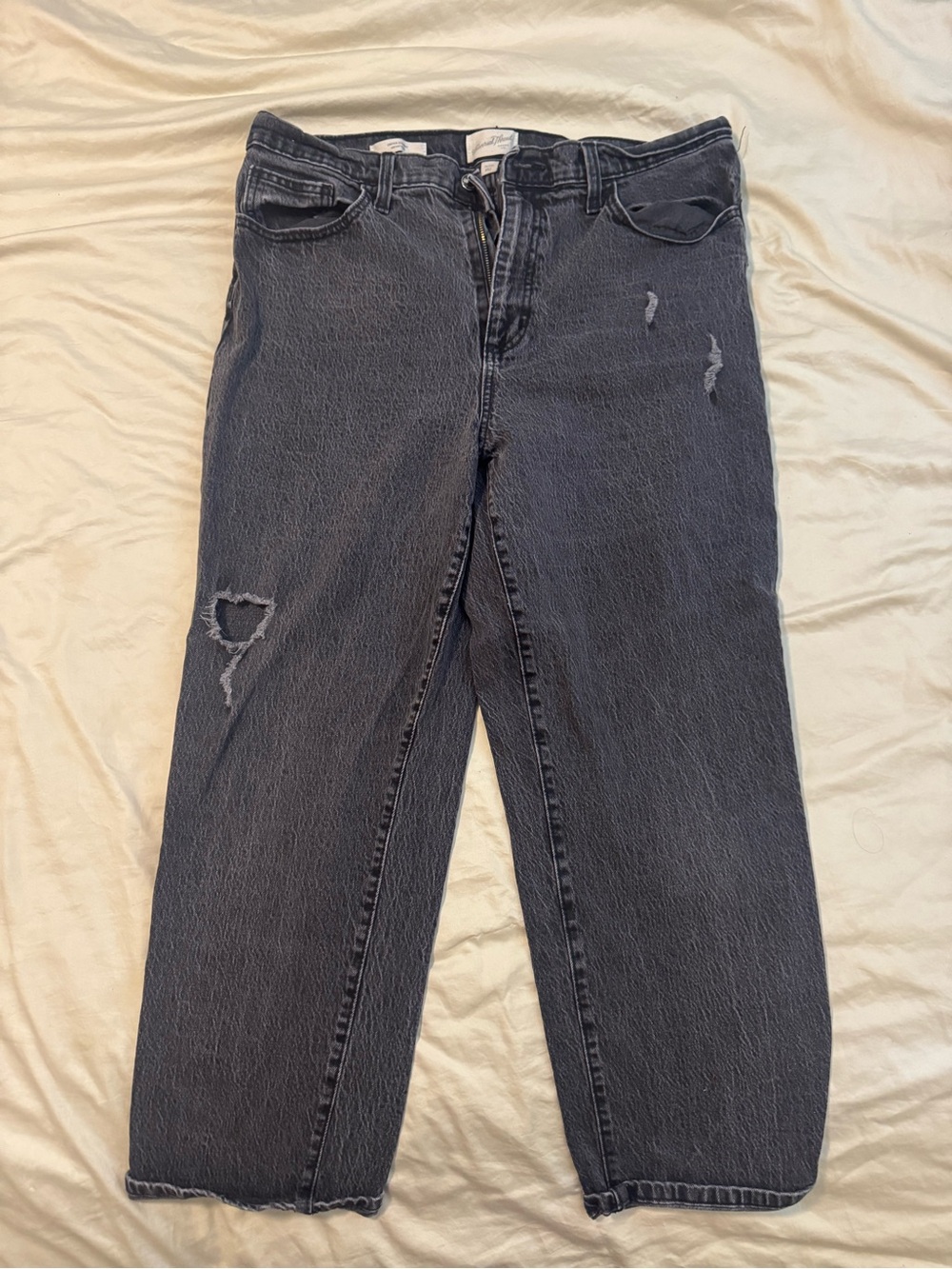 Women's Universal Threads Washed Black Distressed Jeans